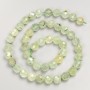 Prehnite natural stone beads — faceted round bead on a string, 8mm diameter ±, 38cm length ±