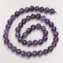Natural Amethyst Beads - Faceted Round Beads on Thread, 8 mm Diameter, 39 cm Length