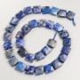 Beads of natural lapis lazuli, flat faceted square, diameter 9.5×5 mm, length 40 cm ±