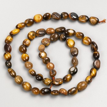 Tiger's Eye natural stone beads for stringing on thread, diameter 7×7 mm +-, length 40 cm +
