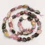 Beads of natural gemstone tourmaline, raw crystals on thread, diameter 10x7mm, length 40 cm