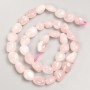 Natural stone beads, pink quartz, faceted, on thread, diameter 8×11 mm, length 40 cm