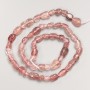 Strawberry Quartz Beads, Natural Stone, Tumbling on Thread, Diameter 8x10 mm, Length 40 cm