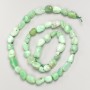 Beads of natural Larimar gemstone, green faceted, on thread, 7×8 mm diameter, 40 cm length