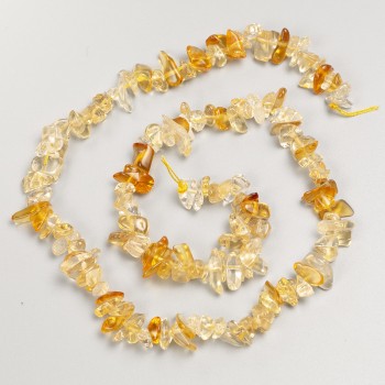 Citrine Chip Beads on Thread, Diameter 5-7×4 mm, Length 41 cm