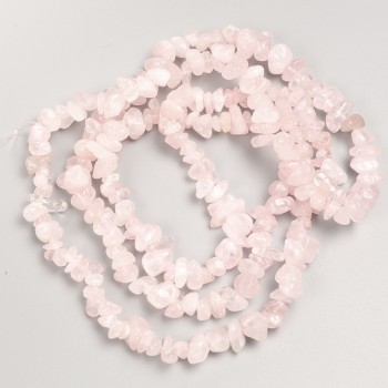 Pink Quartz Chip Beads on a Long Strand, 10x4 mm, 80 cm Length