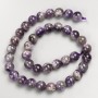 Amethyst gemstone beads - smooth round ball on thread, diameter 10 mm, length 39 cm