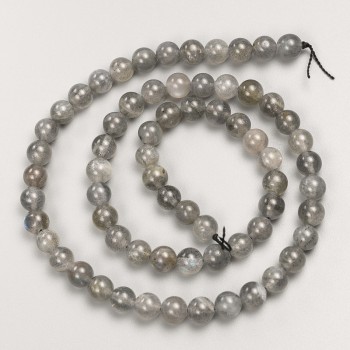 Adularia Moonstone Beads, Smooth Round Balls on Thread, 6 mm Diameter, 40 cm Length
