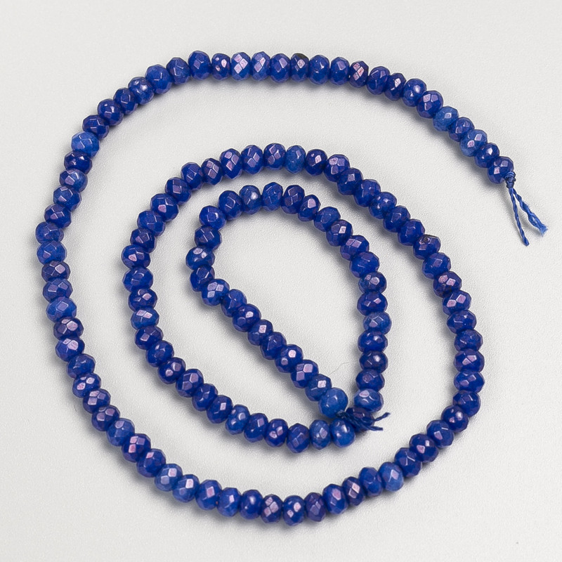 Imitation Lapis Lazuli Beads - Faceted Rondelles on Thread, Diameter 4x3.5 mm, Length 38 cm ±