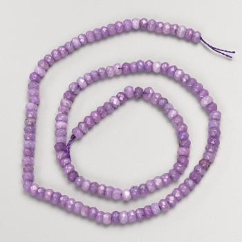 Imitation Amethyst Beads, Faceted Rondelle on Thread, 4×2.5 mm, length 37 cm