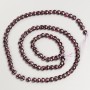 Garnet natural stone beads, faceted coin shape on thread, diameter 4x4 mm, length 38 cm ±