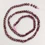 Garnet beads, natural stone, faceted coin beads on thread, diameter 4×2.5 mm, length 39 cm
