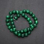 Synthetic malachite beads on thread, smooth round beads, 10mm diameter, 38cm length