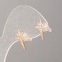 Xuping Earrings, 18K Gold Plating with White Crystals, 14x10 mm diameter+