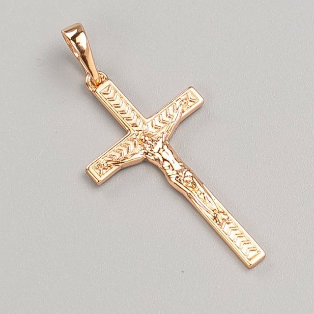 Xuping Cross Pendant 18K Gold Plating, diameter 32×17 mm+