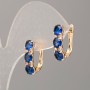 Xuping Earrings with 18K Gold Plating, White Rhinestones and Blue Crystals, Diameter 17x5 mm+
