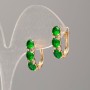Xuping 18K Gold-Plated Earrings with Green Stone and White Crystals 17x5 mm