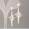 Xuping Star Earrings with White Stones, 22mm Diameter, 4.5 cm Length, Rhodium-plated