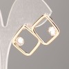 Xuping Square Earrings with 18K Gold Plating and White Crystal, diameter 17x17 mm