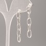 Discount! Xuping Rhodium-Plated Stud Earrings with Chain, diameter 6.5 mm, length 3.5 cm +