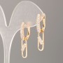 Earrings Xuping 18K Gold Plating with White Crystals (detachable bottom section), diameter 3-6 mm, length 4 cm+
