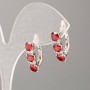 Xuping Earrings with Red Stones and White Crystals 17x5mm Rhodium
