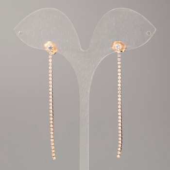 Xuping Ball Bead Stud Earrings, 18K Gold Plating, Diameter 2 mm, Length 6 cm