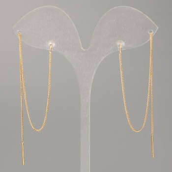 Xuping Stud Earrings with 18K Gold Plating, 0.5 mm Diameter, 17 cm Length