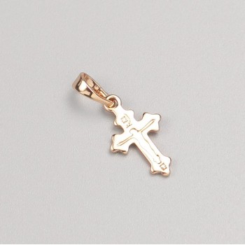 Pendant Xuping Cross Gold Plating 18K, diameter 16x9.5 mm, 5mm+