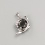 Xuping Pendant with Black Stone 20x14 mm Rhodium