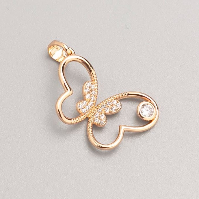 Pendant Xuping 18K Gold Plating Butterfly with White Crystals, diameter 23x17 mm+