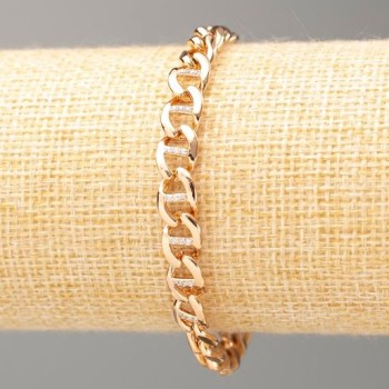 Xuping Bracelet 18K Gold Plating, Length 17 cm, Thickness 7 mm ±, with White Crystals