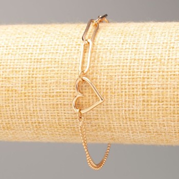 Xuping 18K Gold Plating 'Heart' Bracelet, Length 17-20 cm, Thickness 5 mm+