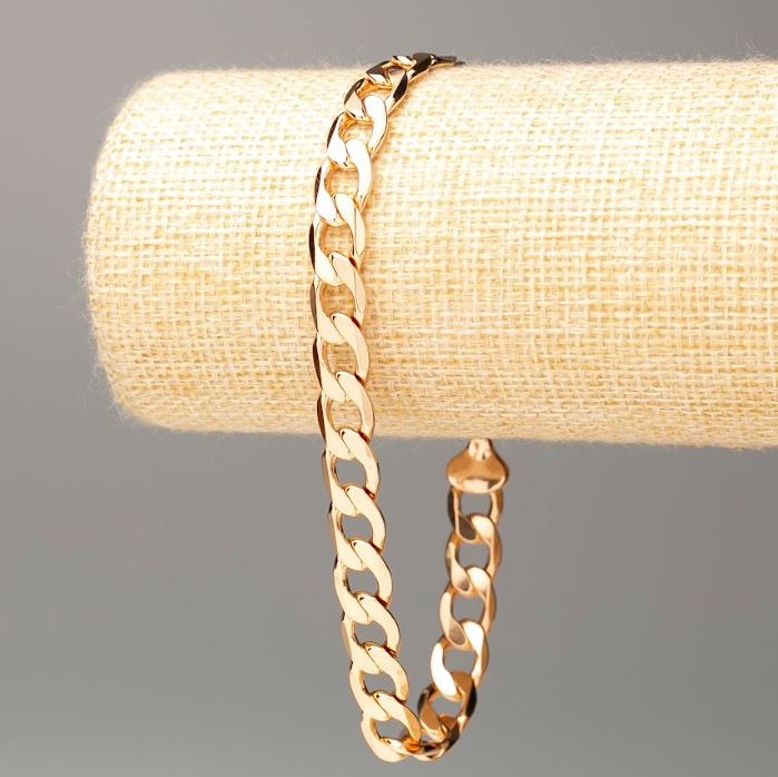 Xuping Bracelet 18K Gold Plating Panzer Chain, Length 25 cm, Thickness 8.5 mm+