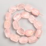 Beads on a thread, Pink Quartz faceted nuggets, diameter 15×21 mm, length 38 cm