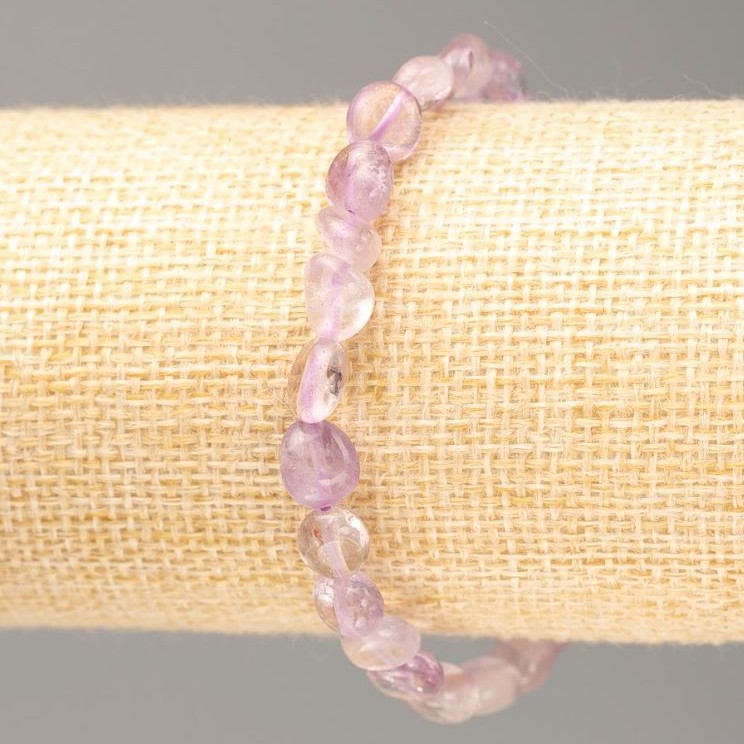 Bracelet made of natural amethyst, faceted beads, diameter 7x8-6x7 mm, length 18 cm +/- stretch