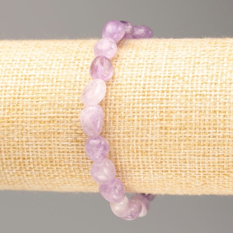 Faceted natural amethyst bracelet, bead size 12.5×9–8×6 mm, length 18 cm on elastic