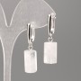 Earrings with natural stone Rock Crystal, faceted cylinder, diameter 16x10 mm+