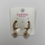 Discount! Xuping 18K Gold-Plated Earrings with White Crystals, diameter 14×11 mm, length 2.5 cm