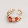 Discount! Xuping Ring, metal color 'gold', red stone, sizes 16, 18