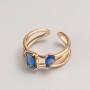Discount! Xuping Ring in Gold Tone with Blue Stone, Sizes 16, 18