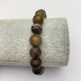 Elastic bracelet with brown matte agate, 10 mm diameter, 18 cm long