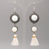 Mother-of-Pearl Earrings, diameter 19.5 mm and 12 mm, length 8.5 cm ±