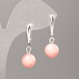 Earrings with Simulated Tourmaline Stone - Smooth Ball, 10 mm Diameter, 32 mm Length