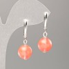 Earrings with imitation chalcedony, smooth ball, diameter approx. 12 mm, length 31 mm+