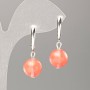 Earrings with imitation chalcedony, smooth ball, diameter approx. 12 mm, length 31 mm+