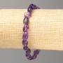 Elastic bracelet with natural amethyst, faceted, circumference 18 cm, diameter 9x6 mm +