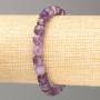 Bracelet with natural amethyst beads, faceted cube beads, 7 mm diameter, 18 cm length