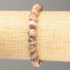 Rhodonite natural stone bracelet with smooth beads, 8 mm diameter, 18 cm length
