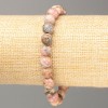 Rhodonite natural stone bracelet, smooth bead, diameter 8(±)mm, length 18cm